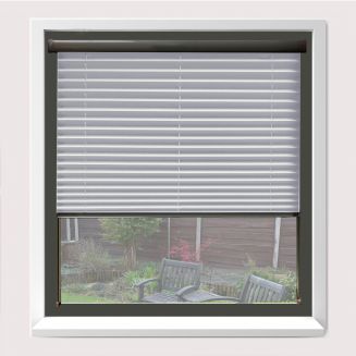 Intu Calia Asc Fr White Pleated Blind With Gunmetal Cassette