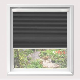 Intu Hive Blackout Black Pleated Blind With White Cassette