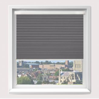 Intu Hive Blackout Concrete Pleated Blind With White Cassette