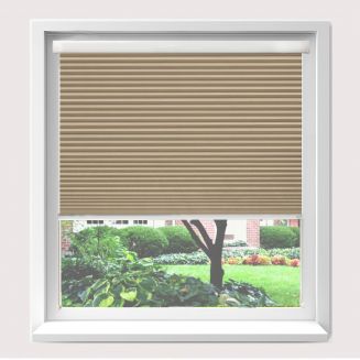 Intu Hive Plain Barley Pleated Blind With White Cassette