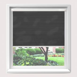 Intu Hive Plain Black Pleated Blind With White Cassette