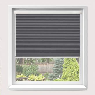 Intu Hive Plain Concrete Pleated Blind With White Cassette