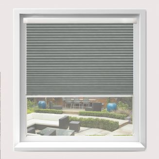 Intu Hive Silkweave Ash Pleated Blind With White Cassette