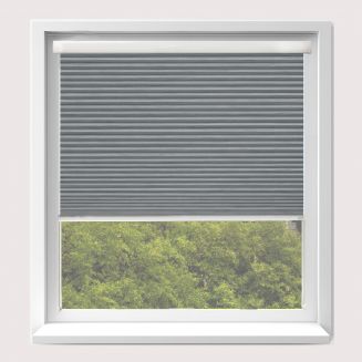 Intu Hive Silkweave Blackout Raven Pleated Blind With White Cassette