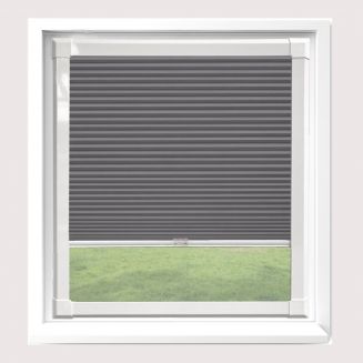 Hive Blackout Concrete Pleated Blind With White Frame