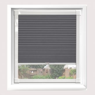 Hive Plain Concrete Pleated Blind With White Frame