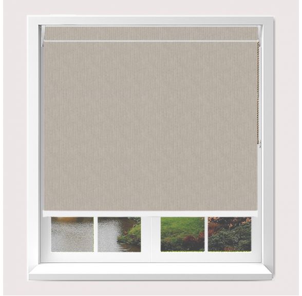 Open Cassette 70 Ribbons Asc Fawn Roller Blind With White Cassette