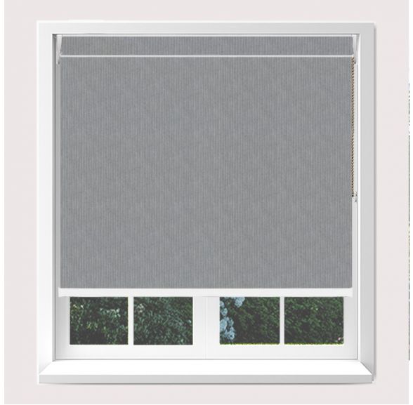 Open Cassette 70 Ribbons Asc Pewter Roller Blind With White Cassette