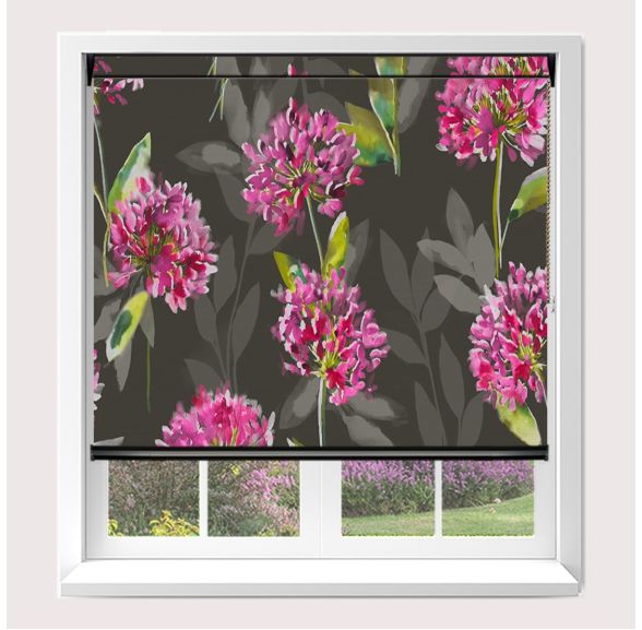 Open Cassette Zinnia Blackout Black Roller Blind With Black Cassette