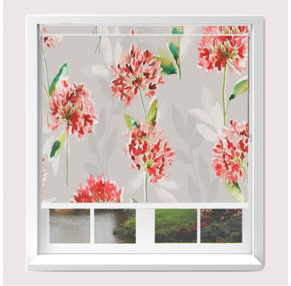 Open Cassette Zinnia Blackout Orange Roller Blind With White Cassette