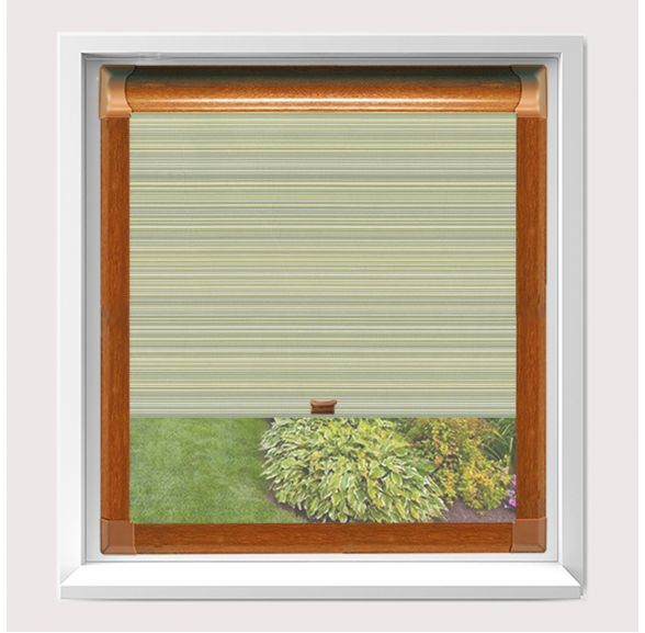 Grace Zest Roller Blind With Golden Oak frame