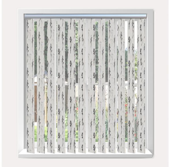 Vogue Grasses Noir Vogue Vertical Blind With Silver Headrail